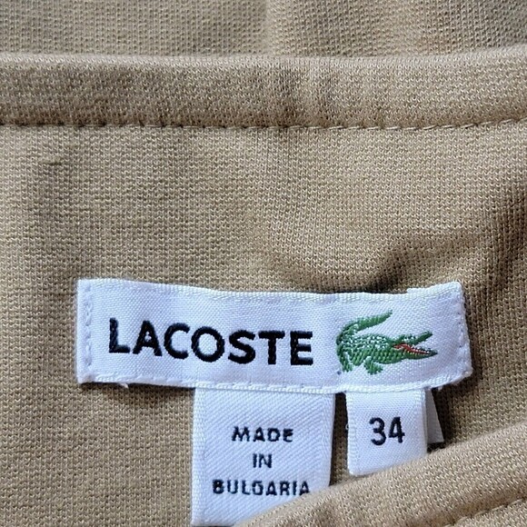 Lacoste Khaki Tan Straight Skirt Viscose Blend Size 34 - Picture 6 of 9